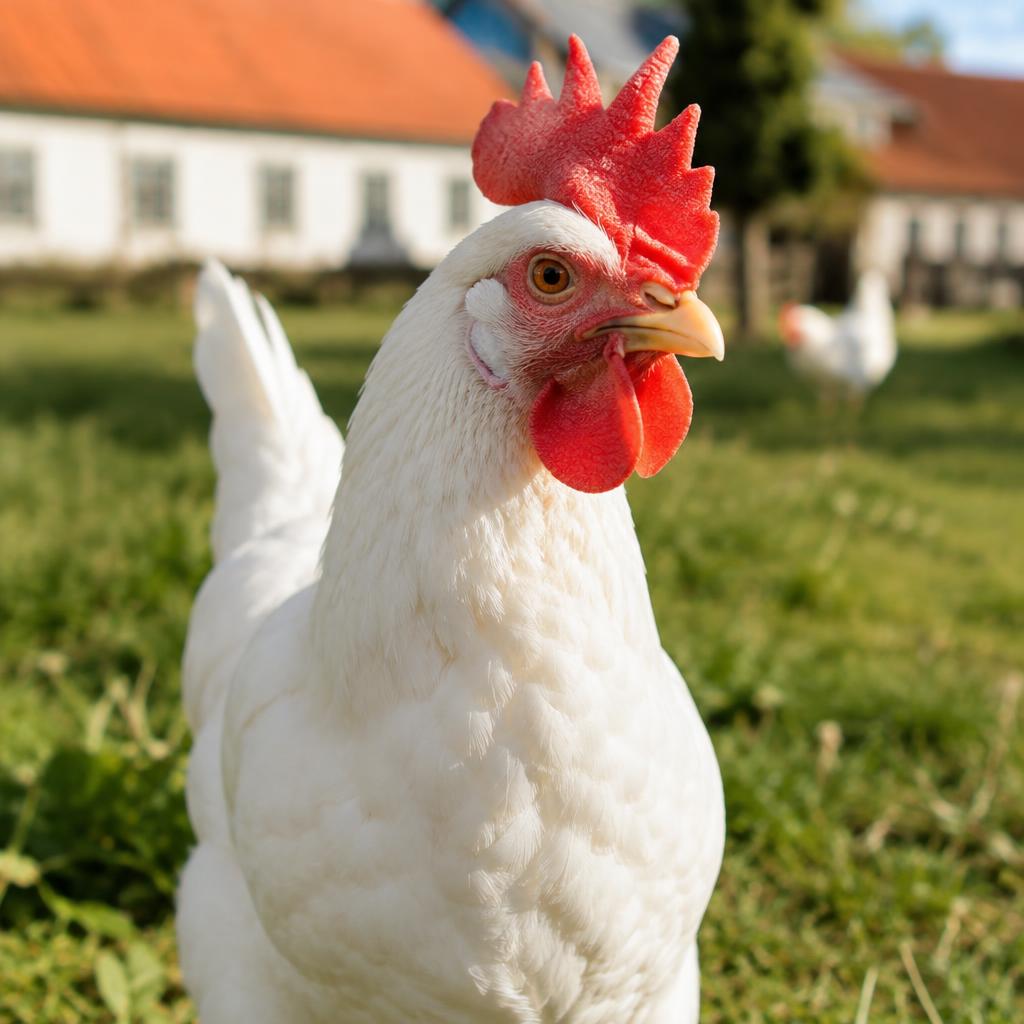 Hvid Leghorn høne fra vores eget opdræt